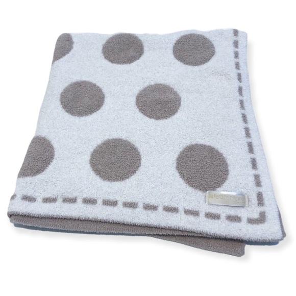 Barefoot Dreams Other - Barefoot Dreams Polka Dot Knit Cozy Polyester Square Baby Blanket OS 36 x 36